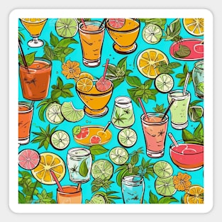 Summer Tropical Drinks Magnet